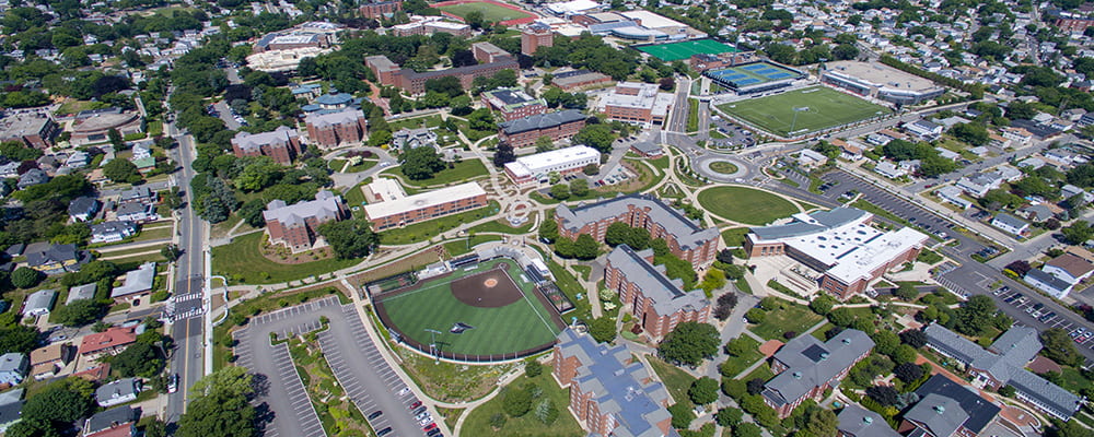 Aerial view of PC campus